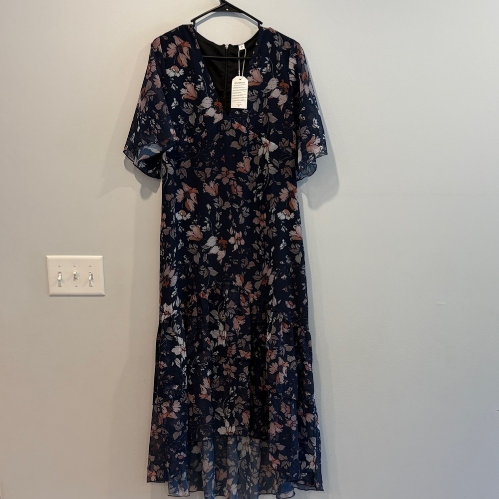 Navy Floral Maxi Dress